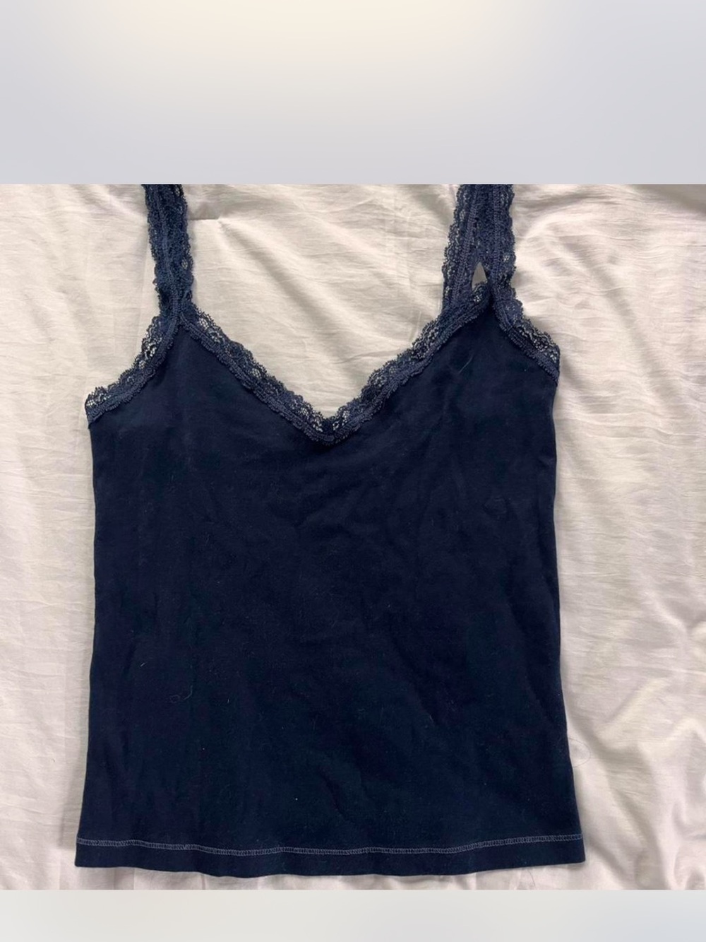 Brandy Melville Navy Lace-Trim Camisole Tank